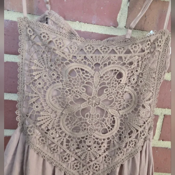Free People Anthropologie Style Boho Lace Maxi Dress – Dusty Rose XL - Picture 3 of 5
